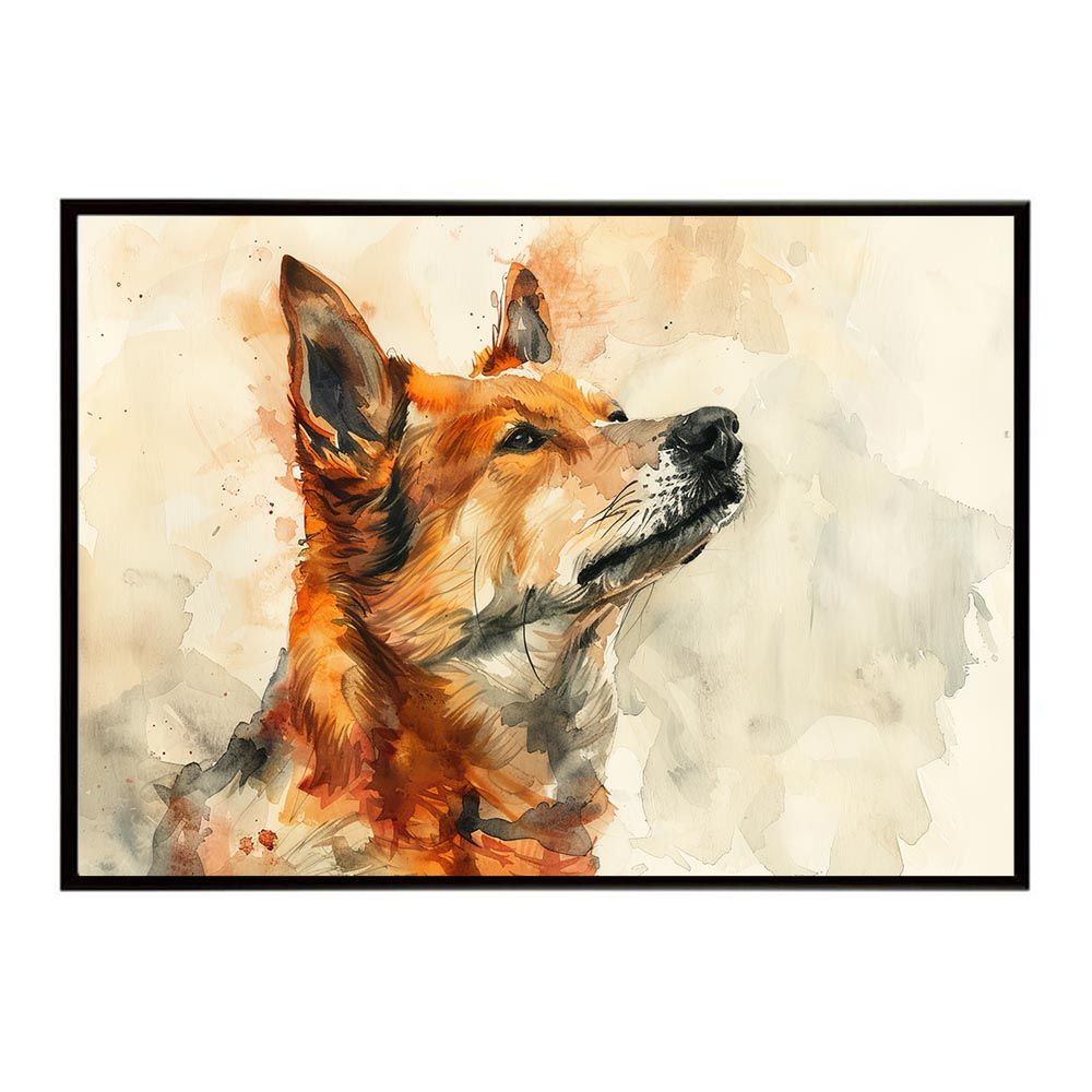 A1サイズ（約59x84cm）】【lh-poster-7591】犬 ドッグ 愛犬 水彩画