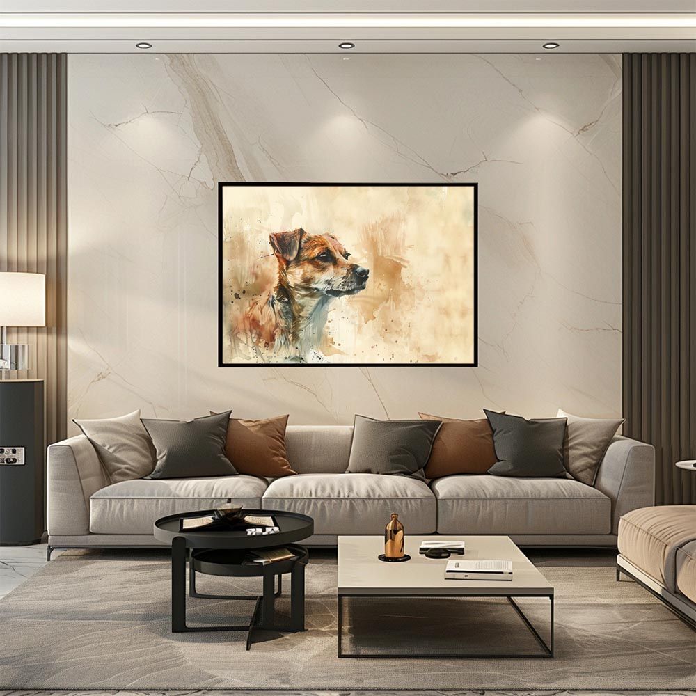 B1サイズ（約73x103cm）】【lh-poster-7433】犬 ドッグ 愛犬 水彩画