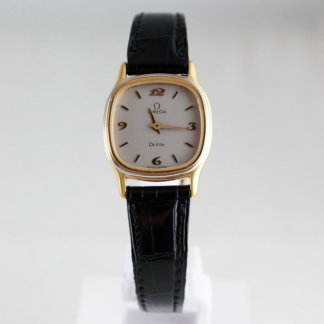SA 177 OMEGA オメガ デビル クッションケース 591.0234 グレーダイヤル De Ville クォーツ レディース クラシック 上品 エレガントな腕時計 ウォッチ 銀座サコム堂 |期間 販売