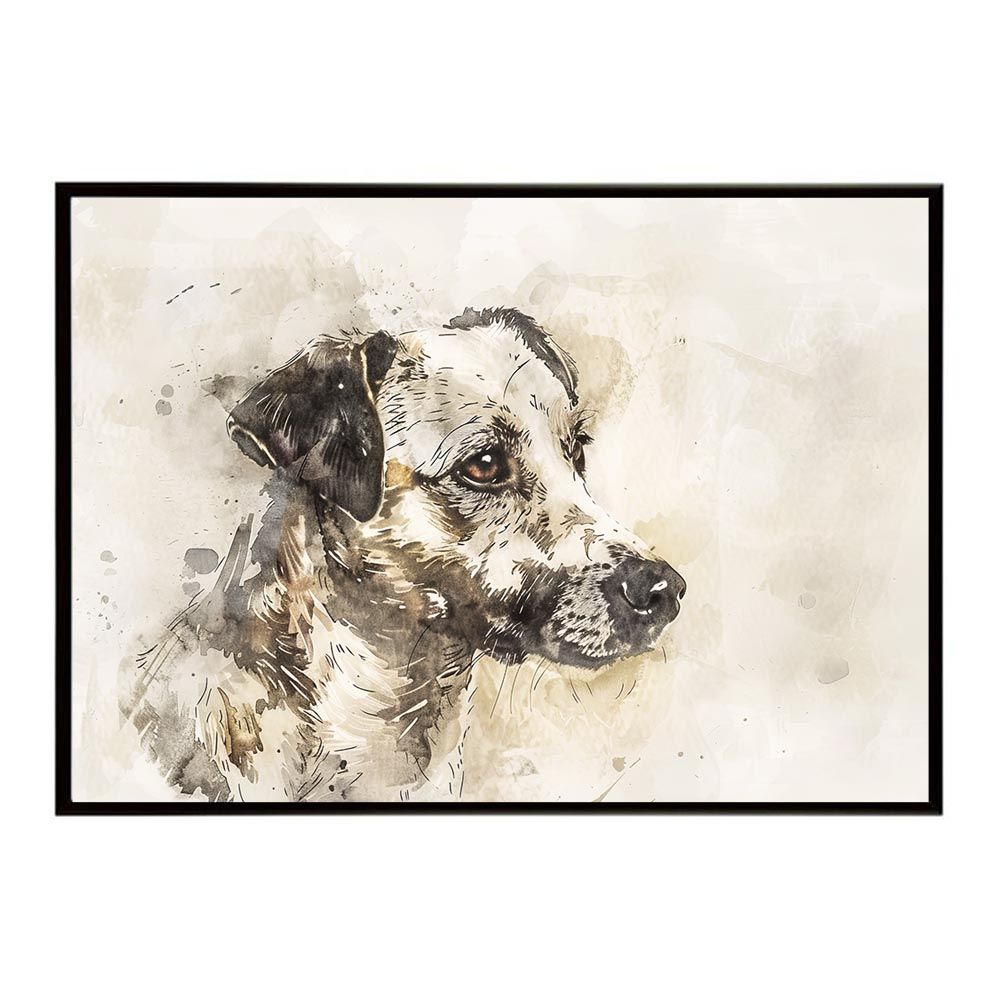 A2サイズ（約42x59cm）】【lh-poster-7437】犬 ドッグ 愛犬 水彩画