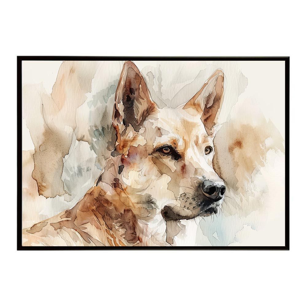 B2サイズ（約51x73cm）】【lh-poster-7586】犬 ドッグ 愛犬 水彩画