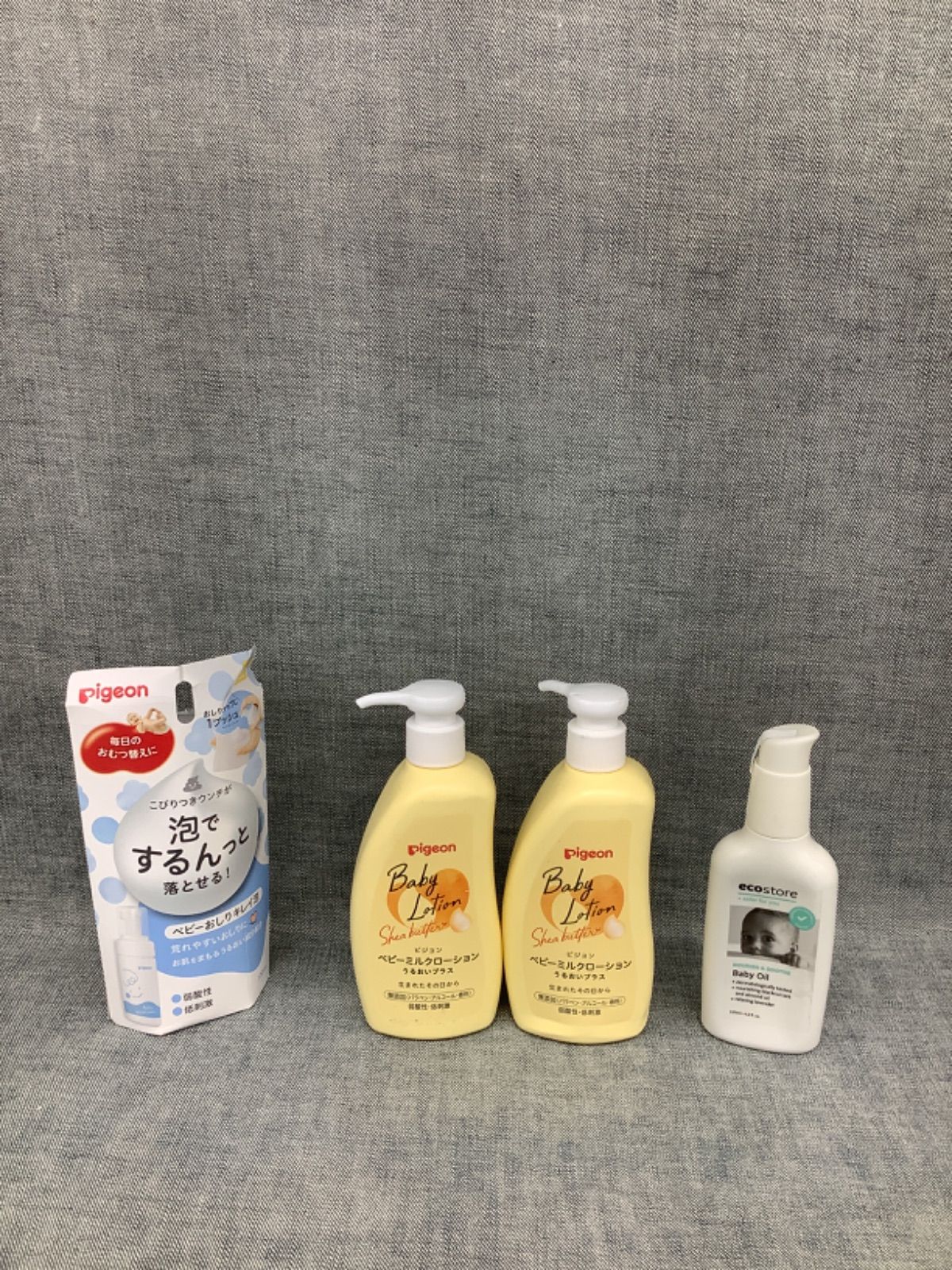 N MW25121306 ピジョン おしりキレイ泡 & ミルクローション & ecostore ベビーオイル