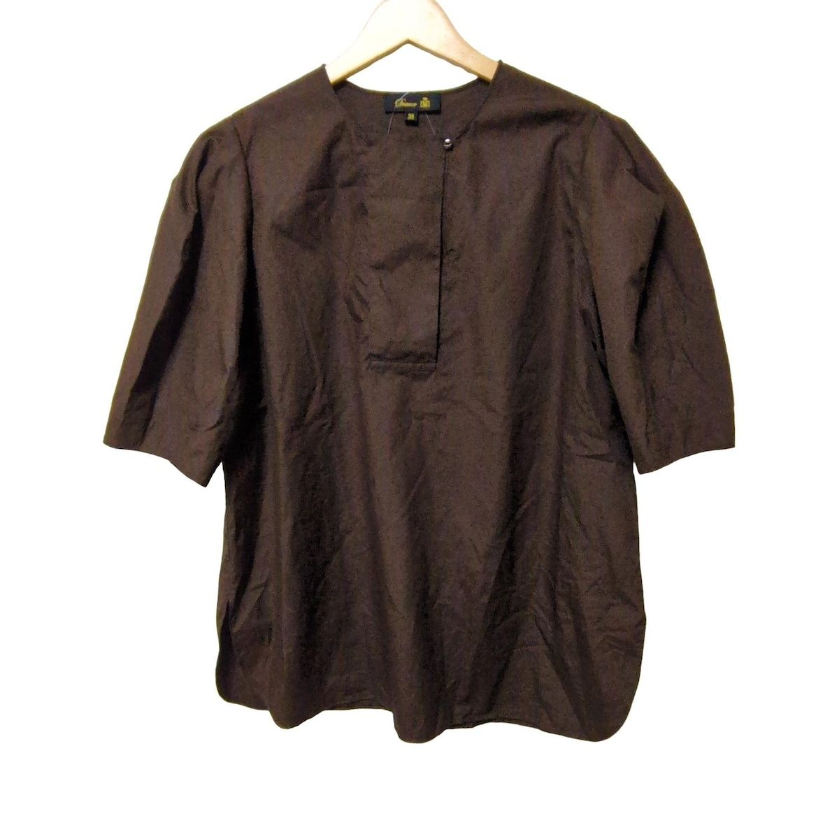 Drawer ドゥロワー チュニック サイズ38 M レディース ダークブラウン クルーネック 半袖