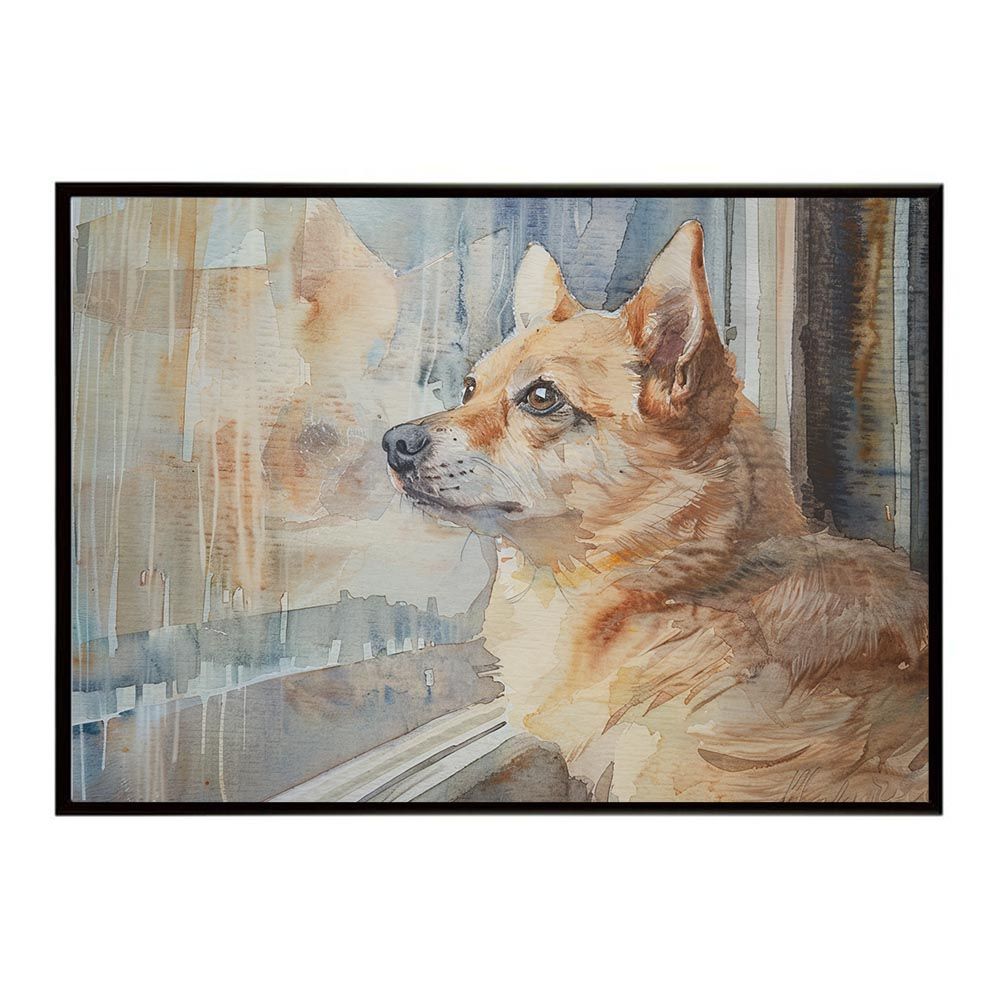 B2サイズ（約51x73cm）】【lh-poster-7450】犬 ドッグ 愛犬 水彩画