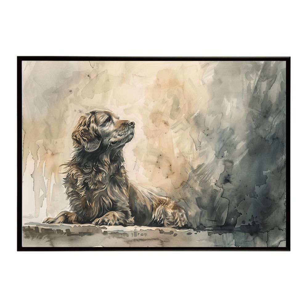 B4サイズ（約25x36cm）】【lh-poster-7455】犬 ドッグ 愛犬 水彩画