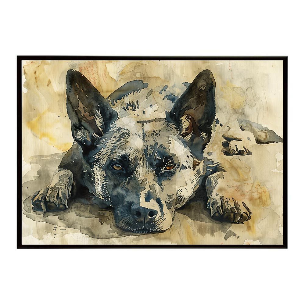 A1サイズ（約59x84cm）】【lh-poster-7591】犬 ドッグ 愛犬 水彩画