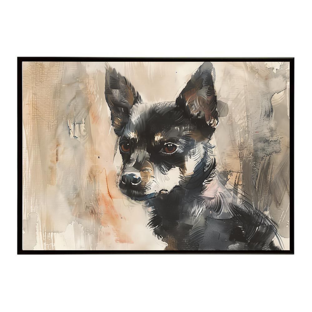 アンティークフレームの金彩墨絵