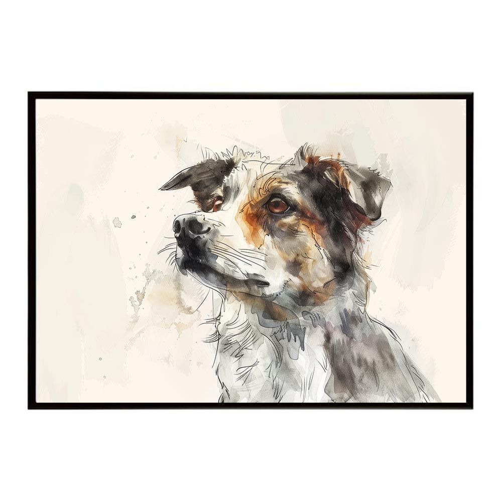 B1サイズ（約73x103cm）】【lh-poster-7470】犬 ドッグ 愛犬 水彩画