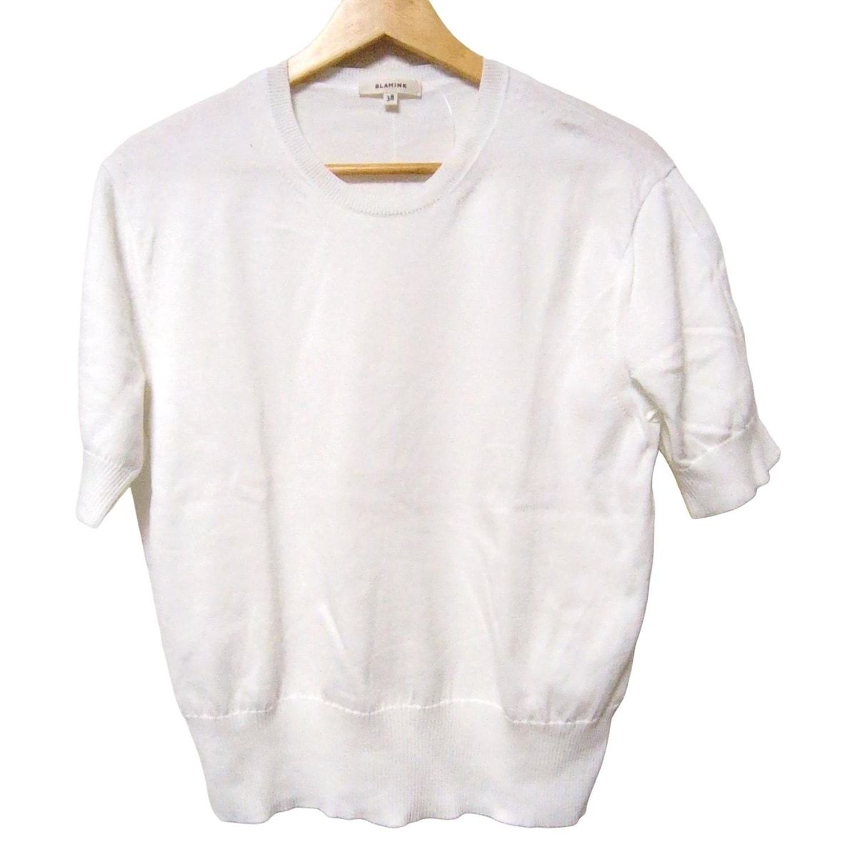 BLAMINK ブラミンク 半袖カットソー サイズ38 M レディース 白 クルーネック ニット