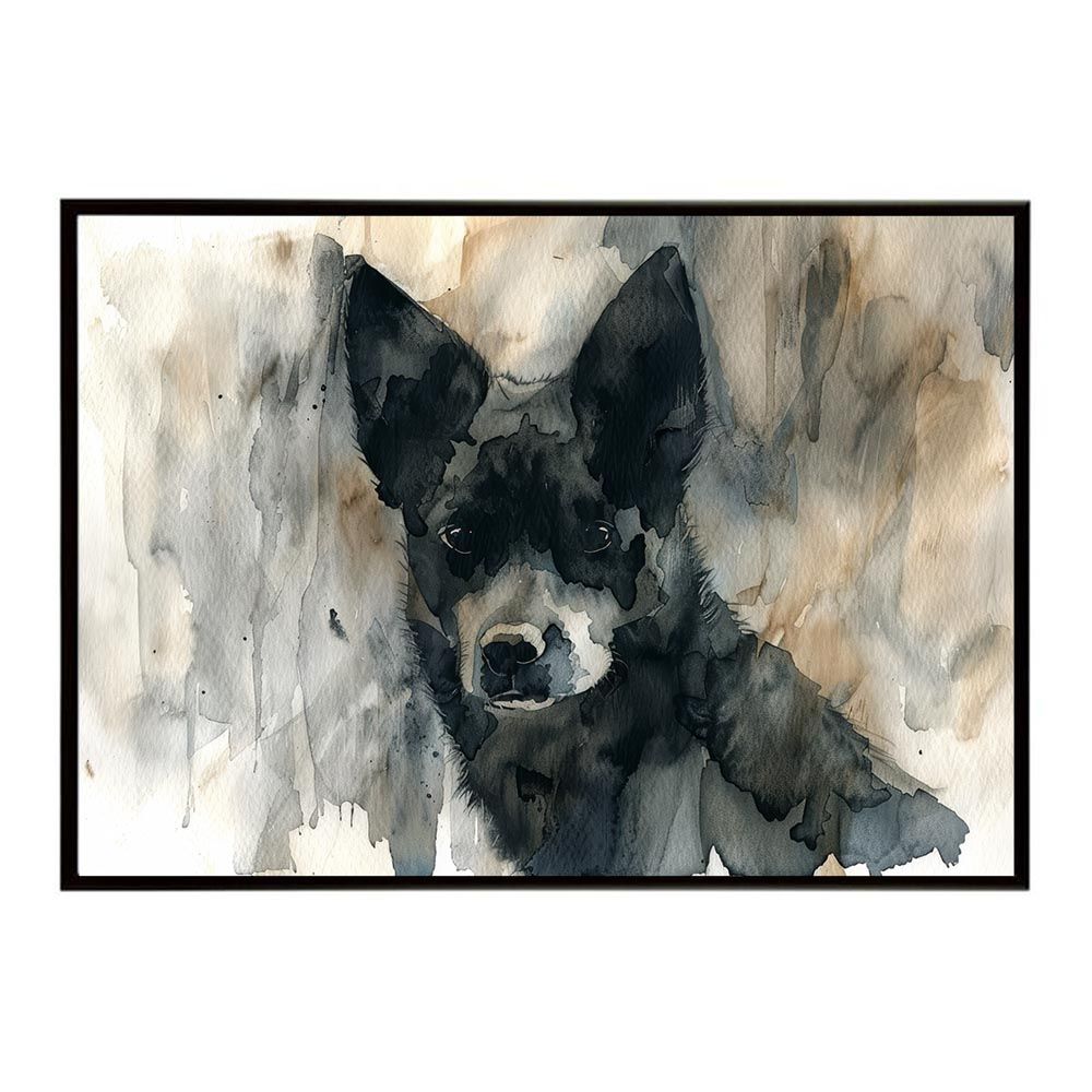 みまページ B4サイズ（約25x36cm）】【lh-poster-7483】犬 ドッグ 愛犬 水彩画