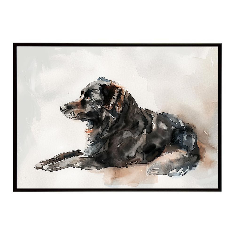 A1サイズ（約59x84cm）】【lh-poster-7489】犬 ドッグ 愛犬 水彩画