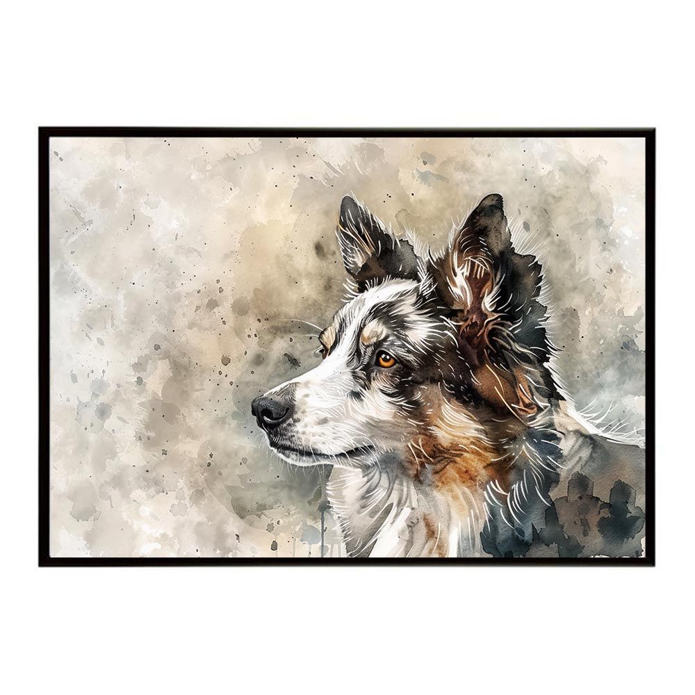 B2サイズ（約51x73cm）】【lh-poster-7493】犬 ドッグ 愛犬 水彩画