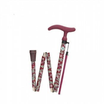 フジホーム ステッキ 杖 アクティブグレース折畳S ワインレッド WB 3758