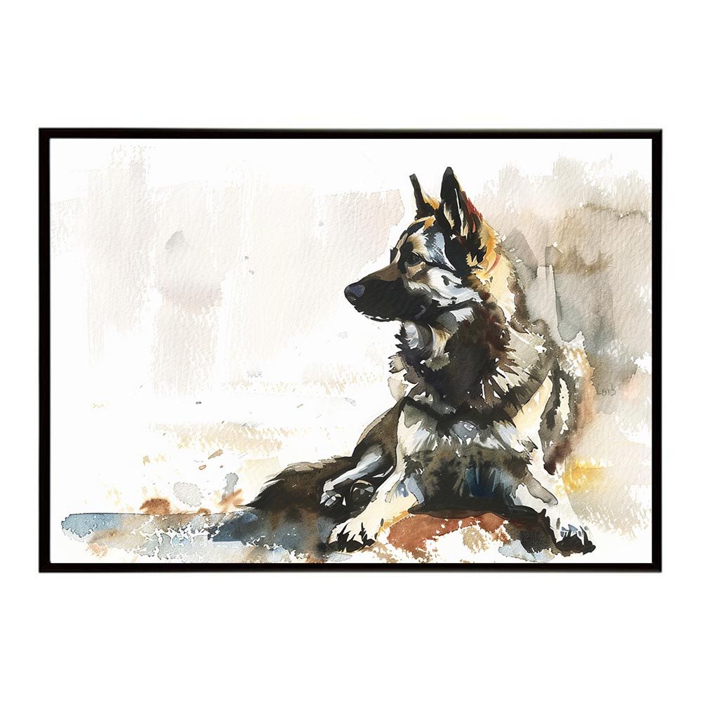 A1サイズ（約59x84cm）】【lh-poster-7591】犬 ドッグ 愛犬 水彩画