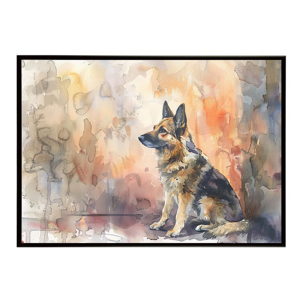 A2サイズ（約42x59cm）】【lh-poster-7509】犬 ドッグ 愛犬 水彩画