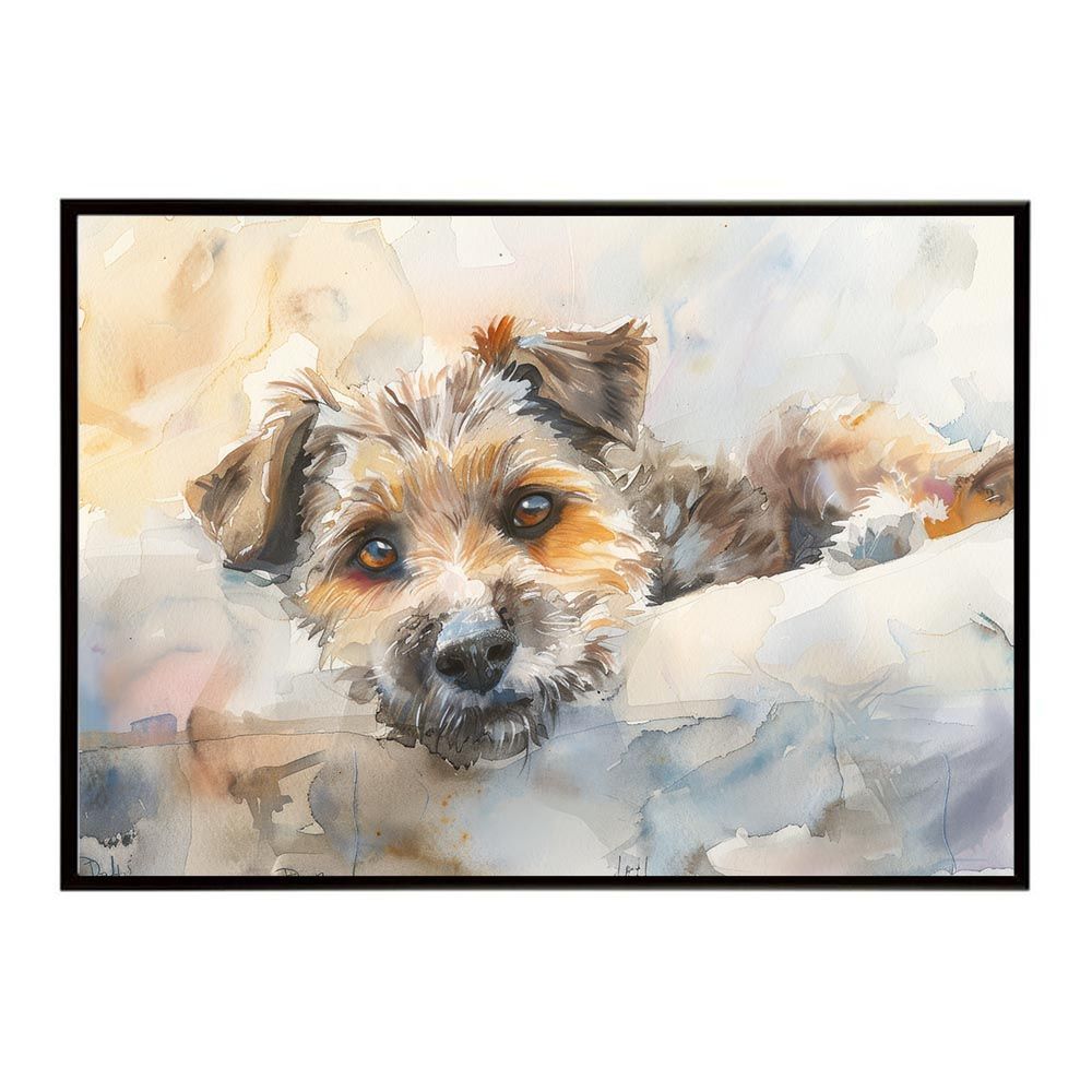 A1サイズ（約59x84cm）】【lh-poster-7562】犬 ドッグ 愛犬 水彩画