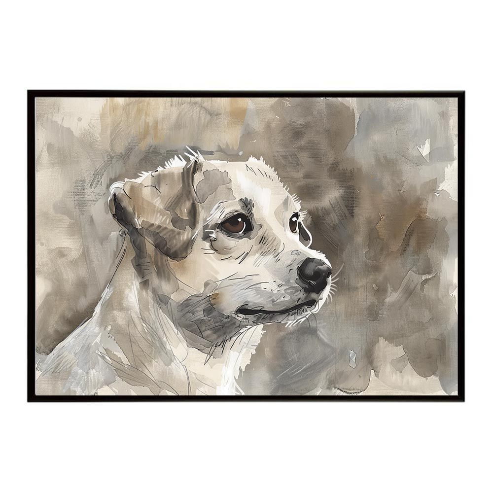 A2サイズ（約42x59cm）】【lh-poster-7515】犬 ドッグ 愛犬 水彩画