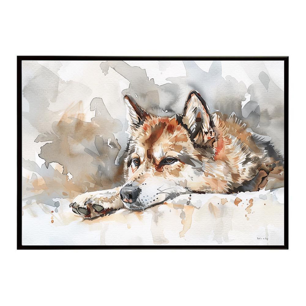 B1サイズ（約73x103cm）】【lh-poster-7472】犬 ドッグ 愛犬 水彩画