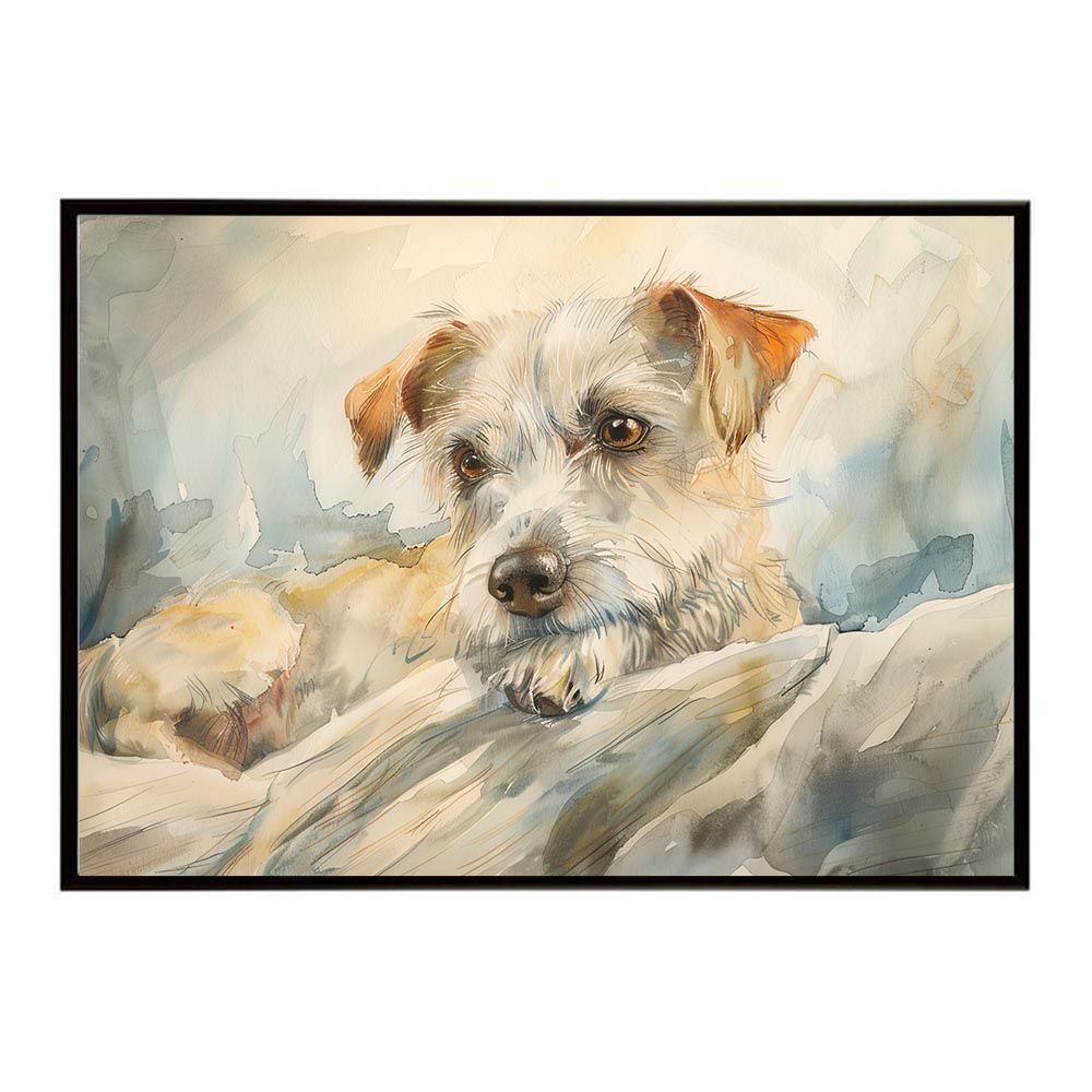 【B1サイズ（約73x103cm）】【lh-poster-7531】犬 ドッグ 愛犬 水彩画 イラスト ポスター インテリア 可愛い 絵画 フォト アート モダン