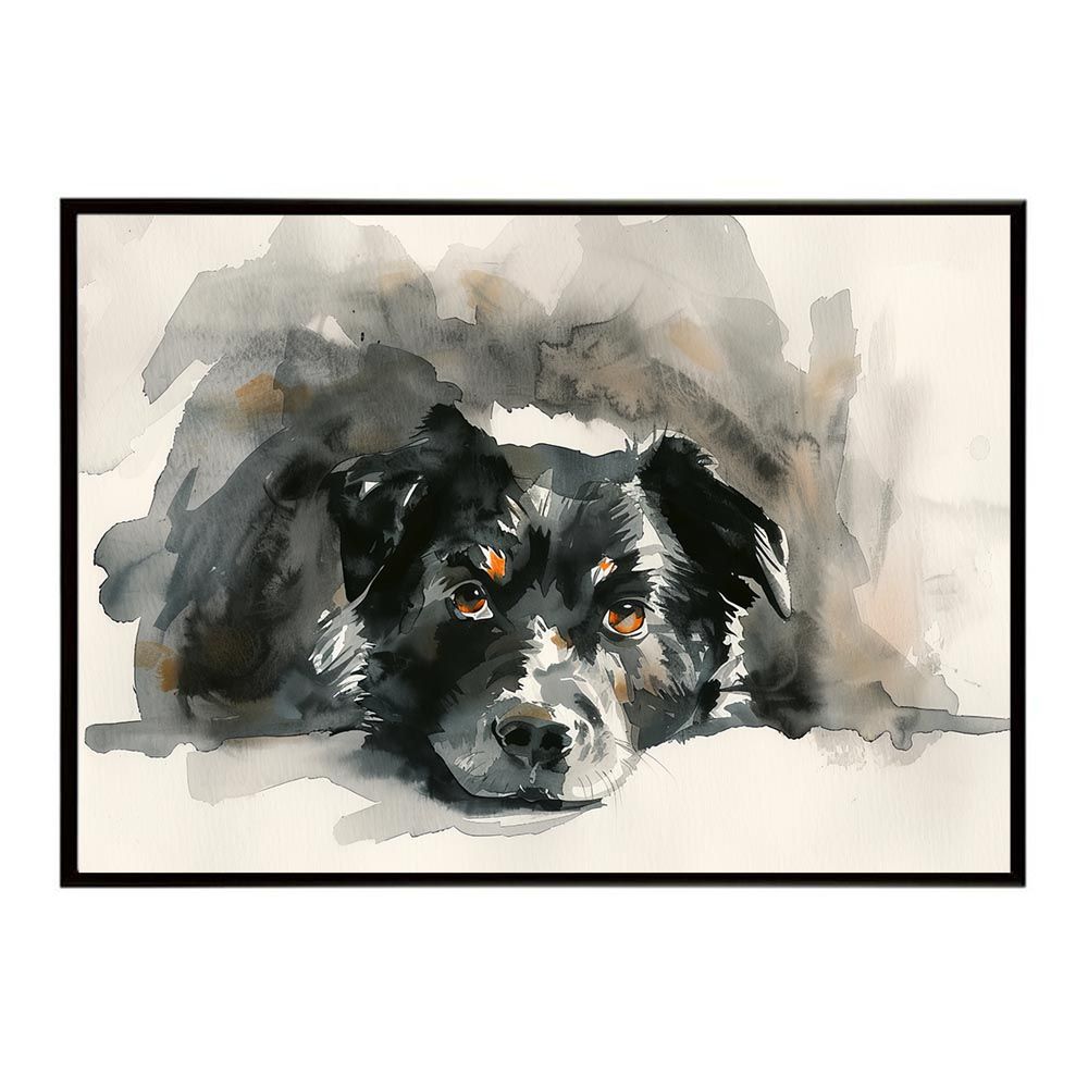 B2サイズ（約51x73cm）】【lh-poster-7459】犬 ドッグ 愛犬 水彩画