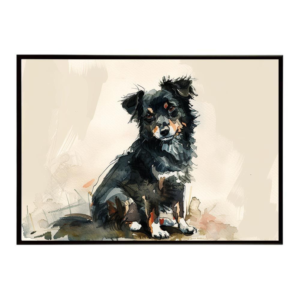 A1サイズ（約59x84cm）】【lh-poster-7591】犬 ドッグ 愛犬 水彩画