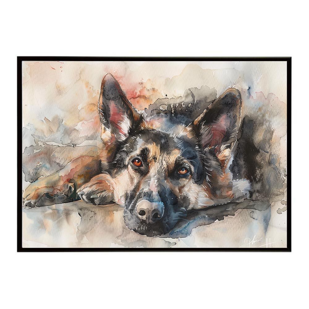 【A1サイズ（約59x84cm）】【lh-poster-7540】犬 ドッグ 愛犬 水彩画 イラスト ポスター インテリア 可愛い 絵画 フォト アート モダン