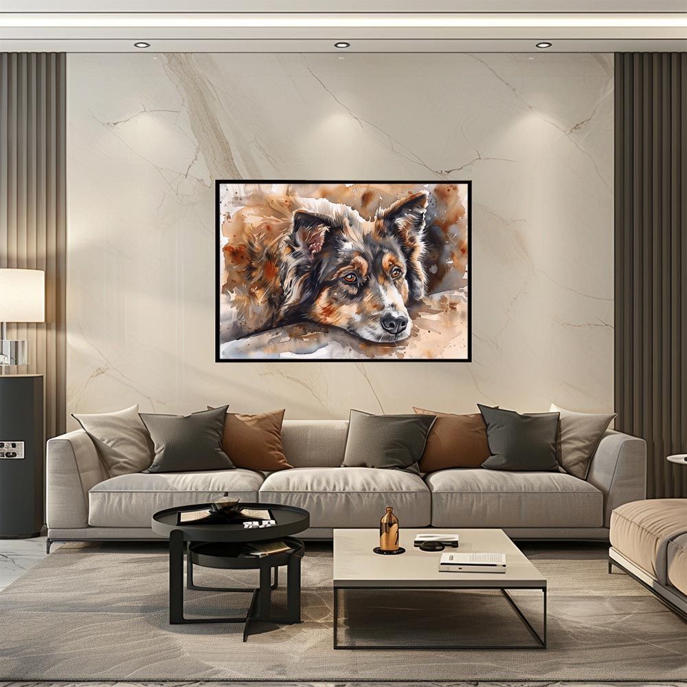 A4サイズ（約21x30cm）】【lh-poster-7541】犬 ドッグ 愛犬 水彩画