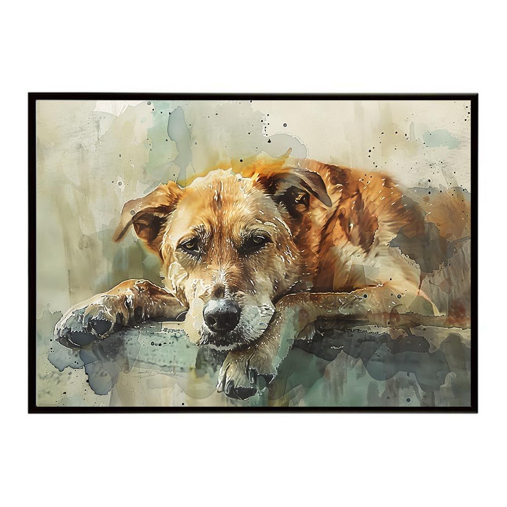 A1サイズ（約59x84cm）】【lh-poster-7544】犬 ドッグ 愛犬 水彩画