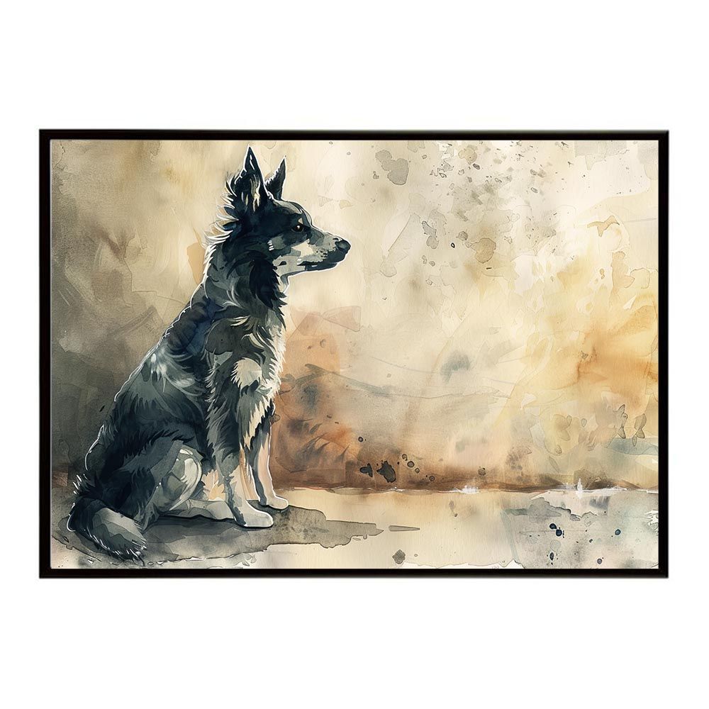 【B2サイズ（約51x73cm）】【lh-poster-7546】犬 ドッグ 愛犬 水彩画 イラスト ポスター インテリア 可愛い 絵画 フォト アート モダン