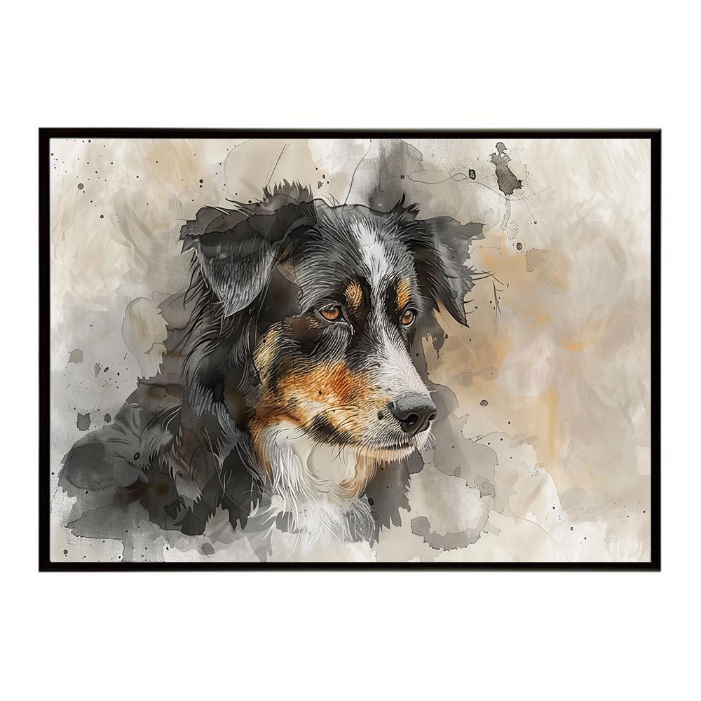 B2サイズ（約51x73cm）】【lh-poster-7582】犬 ドッグ 愛犬 水彩画