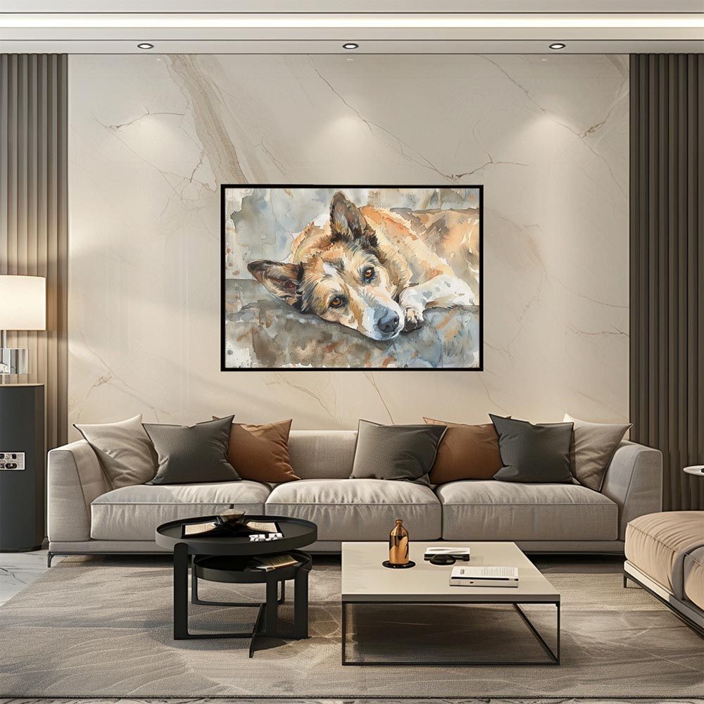 A4サイズ（約21x30cm）】【lh-poster-7554】犬 ドッグ 愛犬 水彩画