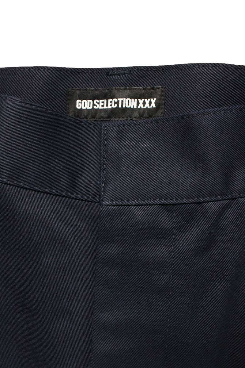 ゴッドセレクショントリプルエックス ロゴ刺繍チノロングパンツ メンズ L