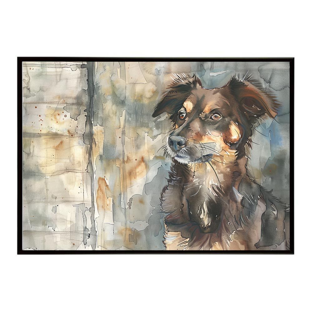 B1サイズ（約73x103cm）】【lh-poster-7556】犬 ドッグ 愛犬 水彩画