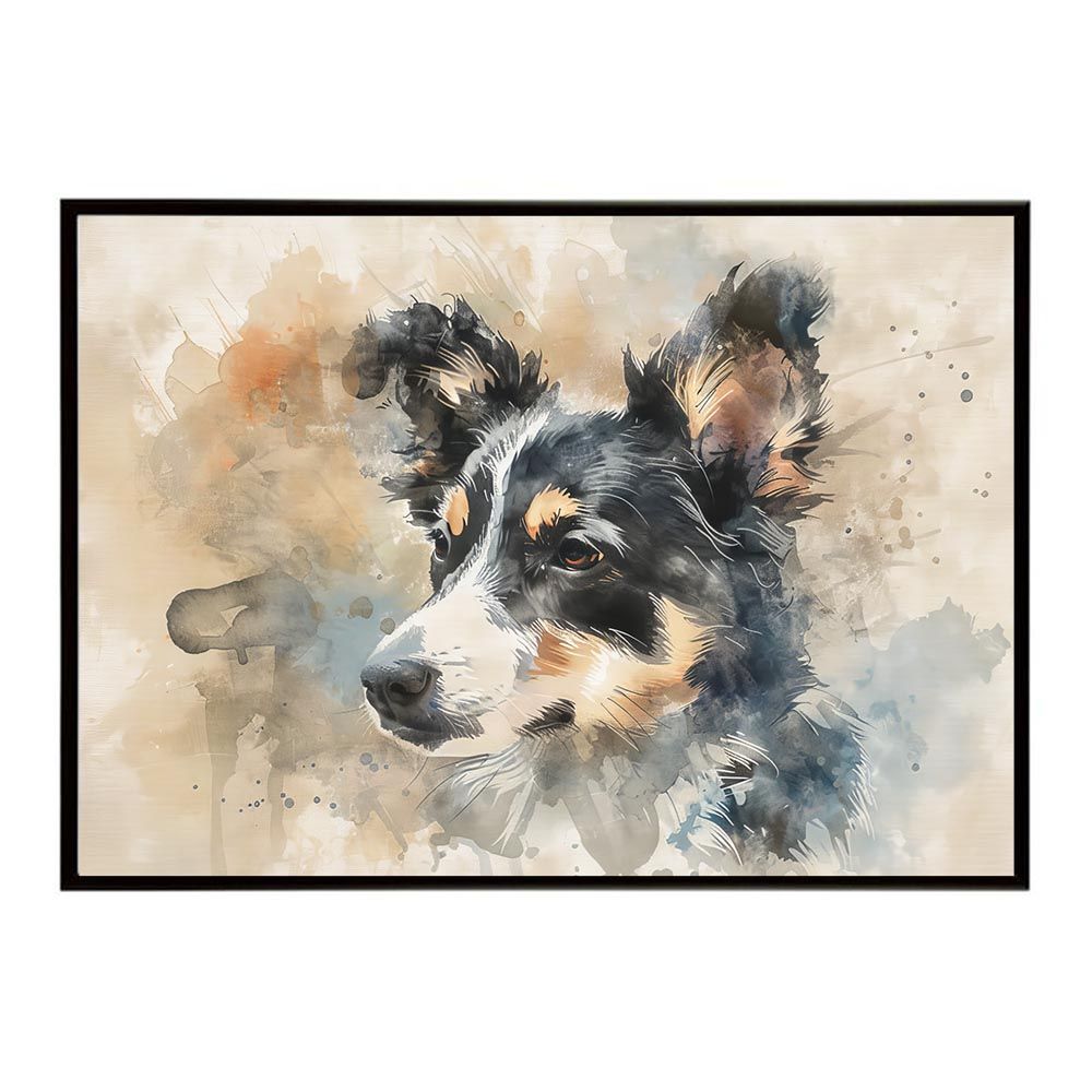 【B2サイズ（約51x73cm）】【lh-poster-7559】犬 ドッグ 愛犬 水彩画 イラスト ポスター インテリア 可愛い 絵画 フォト アート モダン