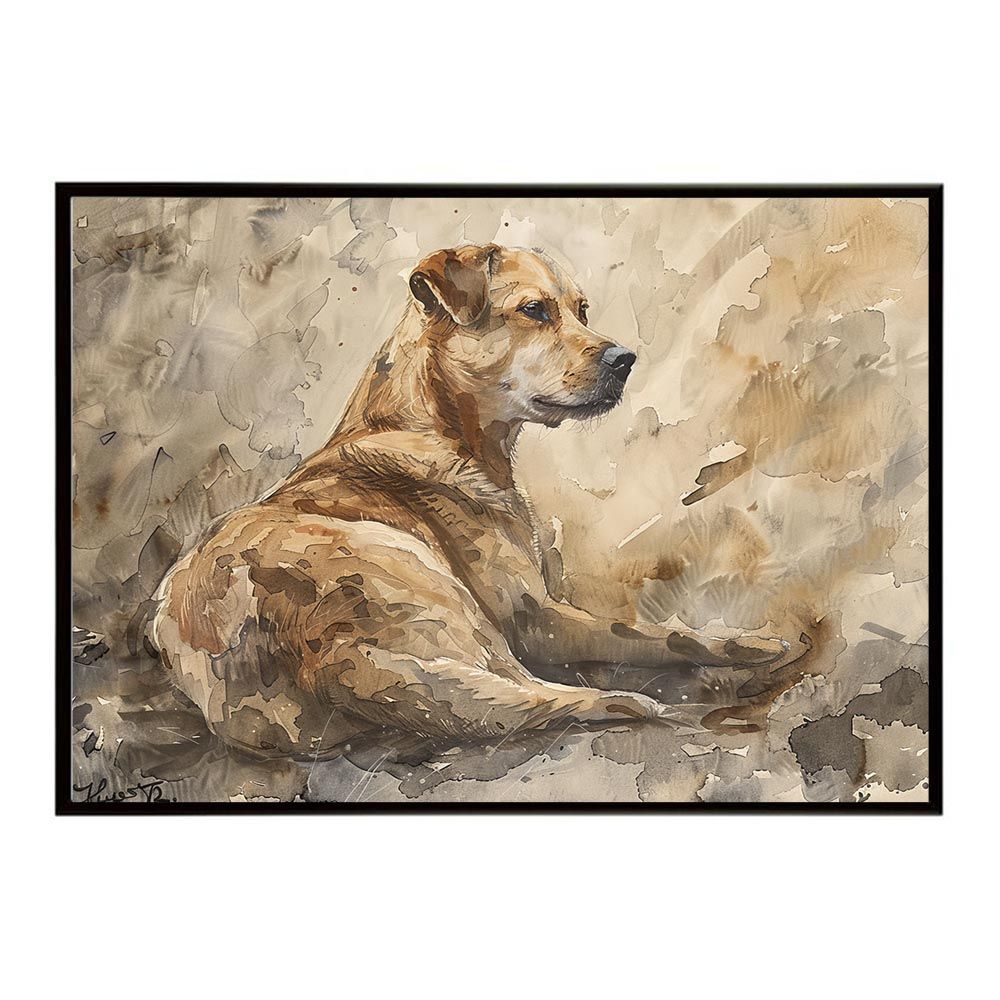 【B2サイズ（約51x73cm）】【lh-poster-7561】犬 ドッグ 愛犬 水彩画 イラスト ポスター インテリア 可愛い 絵画 フォト アート モダン