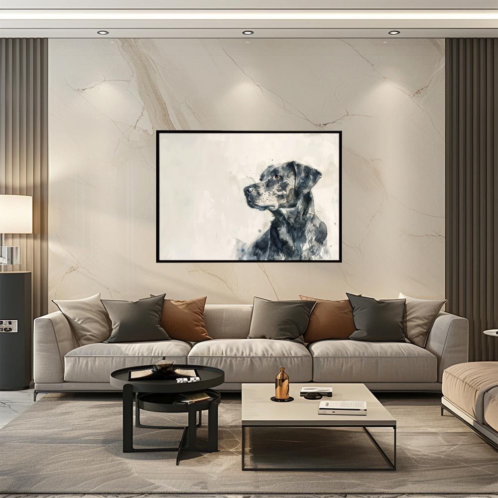 A1サイズ（約59x84cm）】【lh-poster-7562】犬 ドッグ 愛犬 水彩画