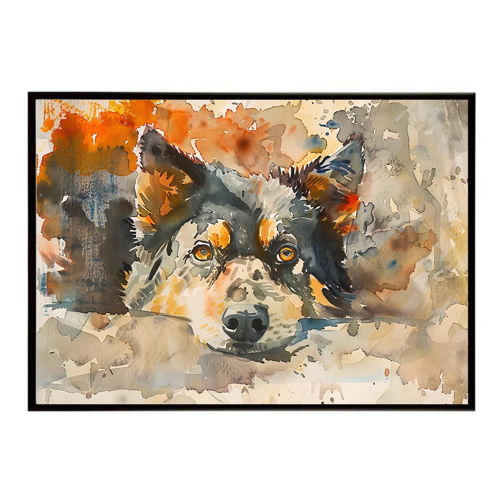 絵画　犬 A4サイズ（約21x30cm）】【lh-poster-7563】犬 ドッグ 愛犬 水彩画