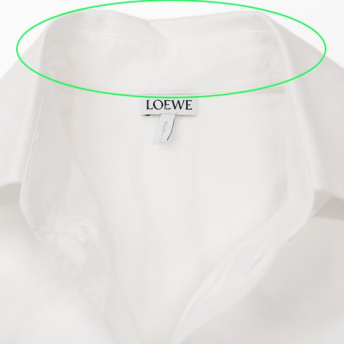 【美品】LOEWE ロエベ シャツワンピース アナグラム エンブロイダリー 刺繍 プルオーバー ビックシルエット リラックスフィット フレアシルエット Aライン アシンメトリー 高密度タイプライター 長袖 トップス レディース サイズ 34 ホワイト 白 イタリア製 アナグラム オーバーシャツ（デニム） ブラック - ロエベ 日本 公式サイト