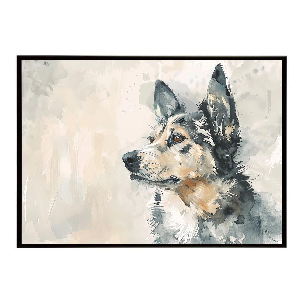 A1サイズ（約59x84cm）】【lh-poster-7573】犬 ドッグ 愛犬 水彩画