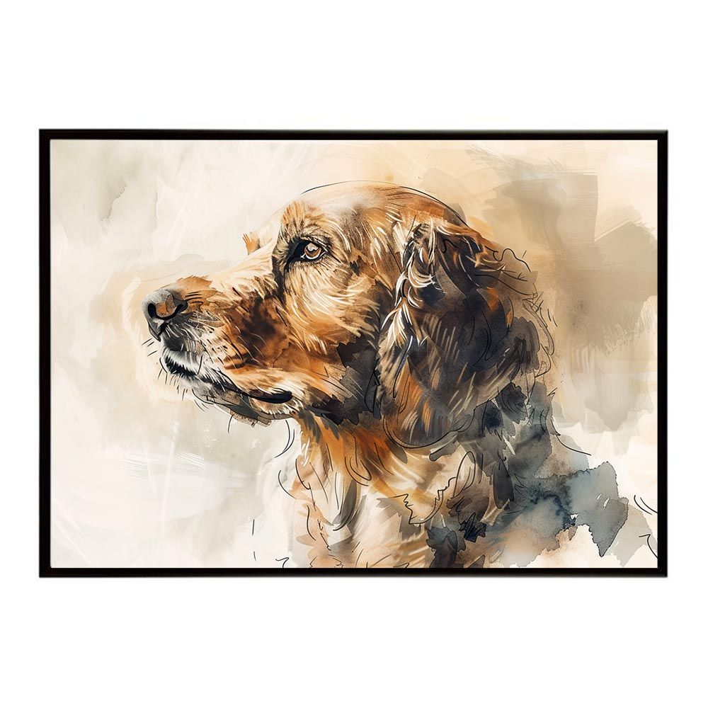 A1サイズ（約59x84cm）】【lh-poster-7574】犬 ドッグ 愛犬 水彩画