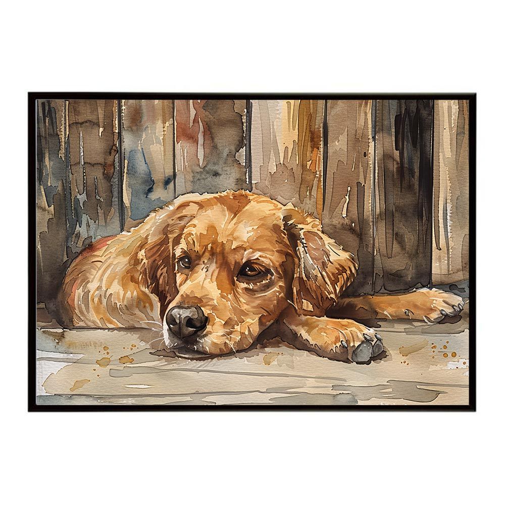 A1サイズ（約59x84cm）】【lh-poster-7577】犬 ドッグ 愛犬 水彩画