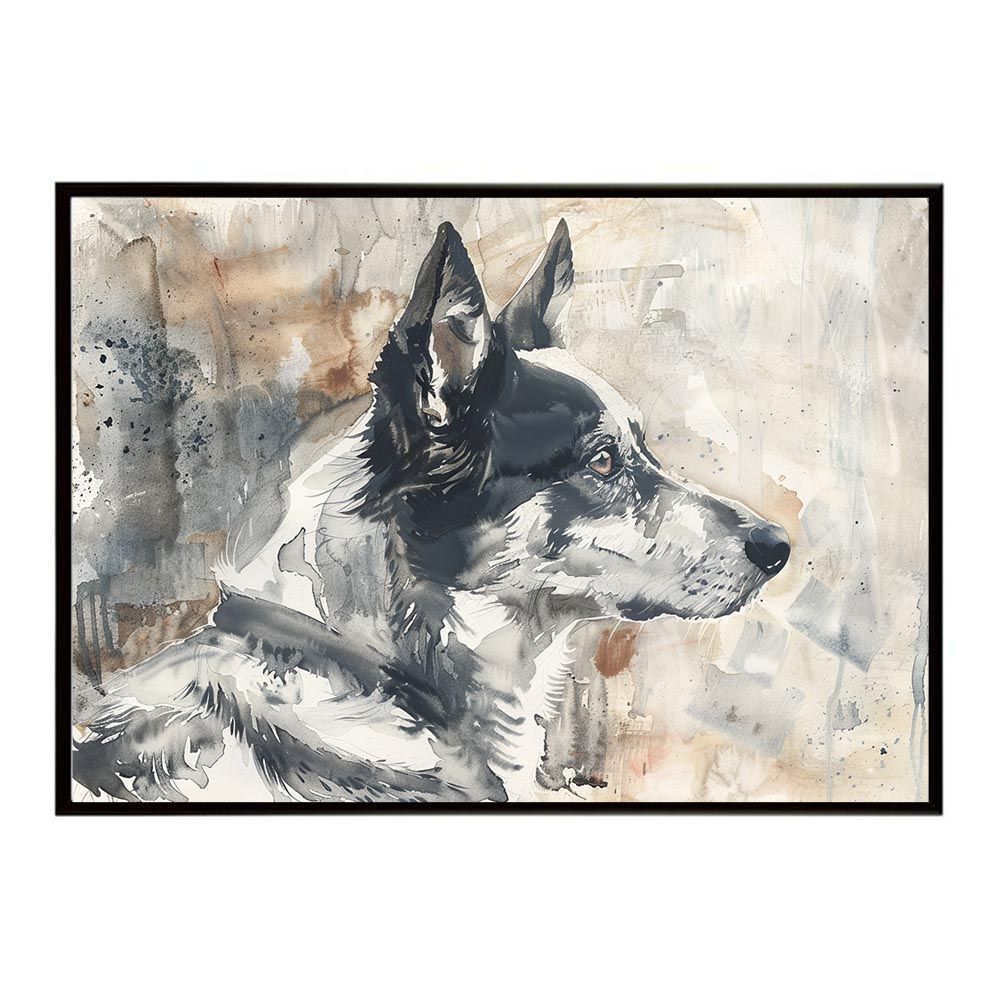 B4サイズ（約25x36cm）】【lh-poster-7578】犬 ドッグ 愛犬 水彩画