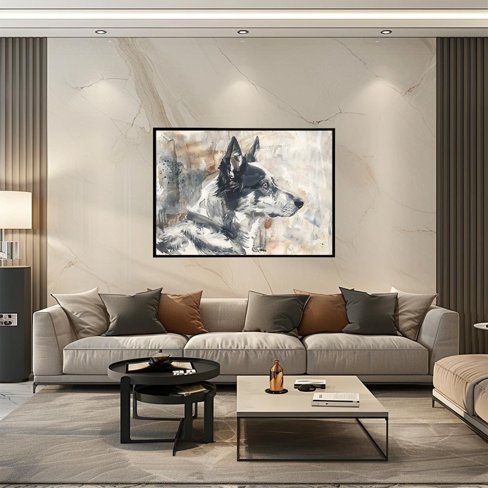 B1サイズ（約73x103cm）】【lh-poster-7578】犬 ドッグ 愛犬 水彩画