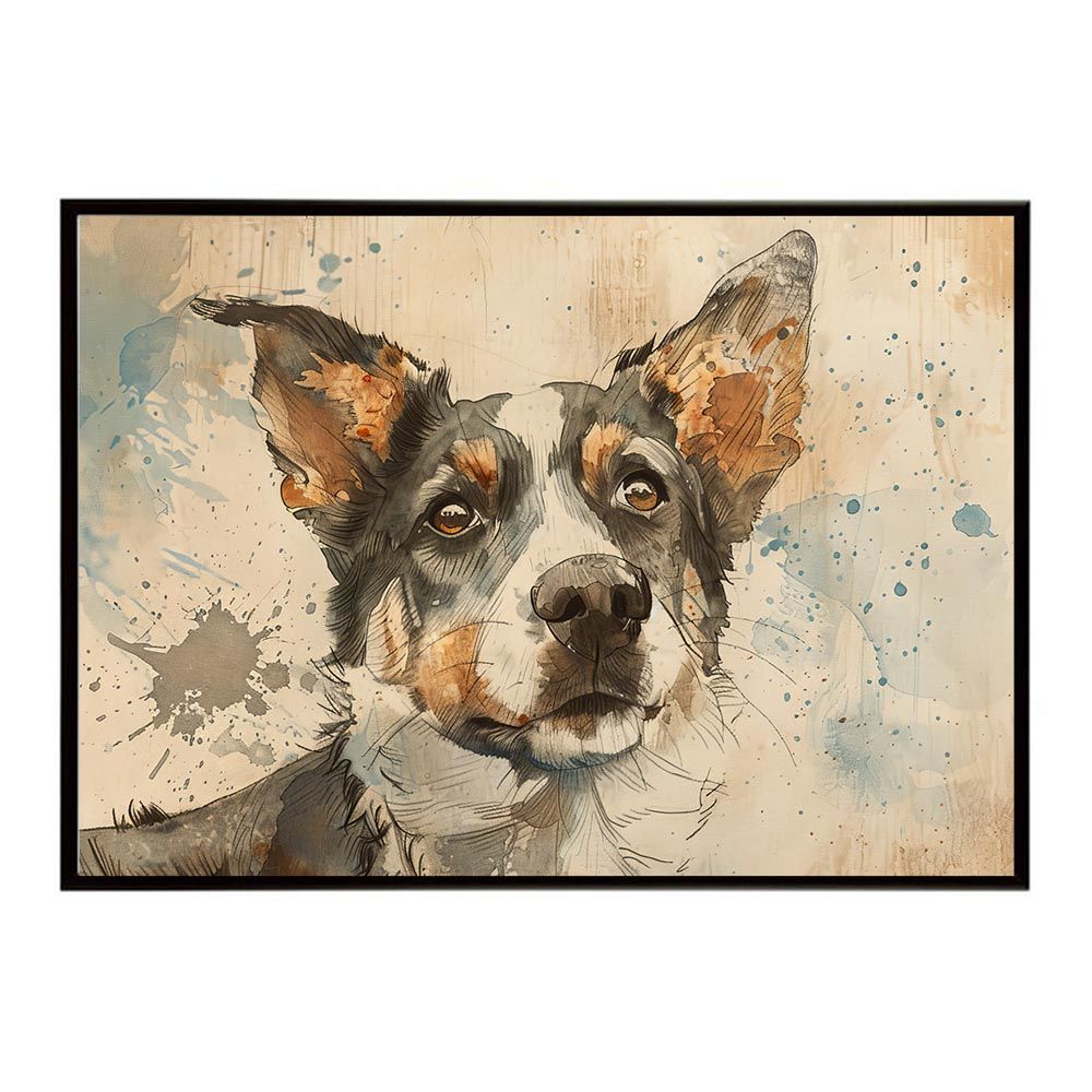 B2サイズ（約51x73cm）】【lh-poster-7579】犬 ドッグ 愛犬 水彩画