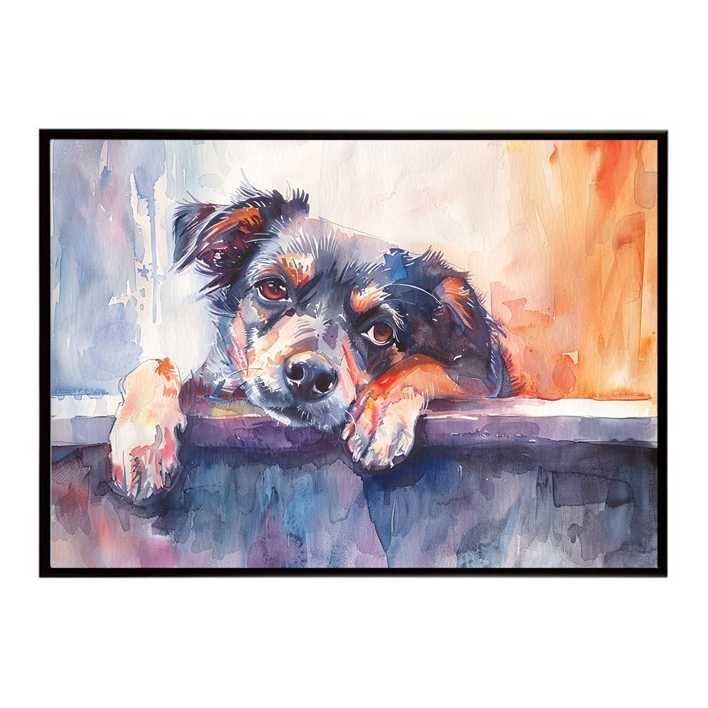 B2サイズ（約51x73cm）】【lh-poster-7581】犬 ドッグ 愛犬 水彩画