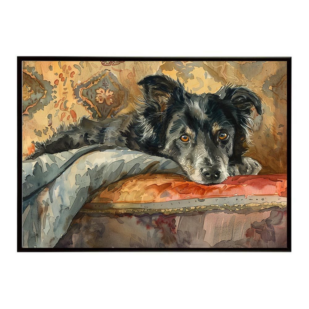 A2サイズ（約42x59cm）】【lh-poster-7583】犬 ドッグ 愛犬 水彩画