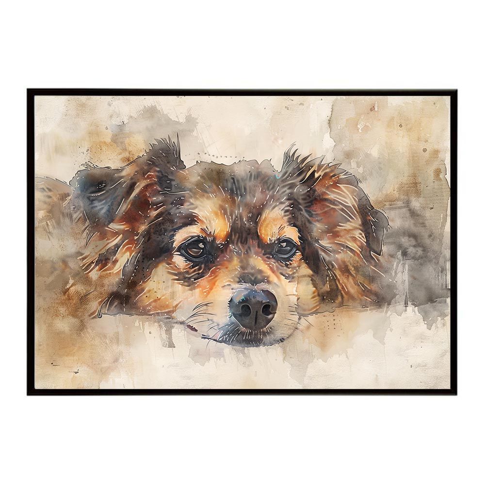 A2サイズ（約42x59cm）】【lh-poster-7586】犬 ドッグ 愛犬 水彩画