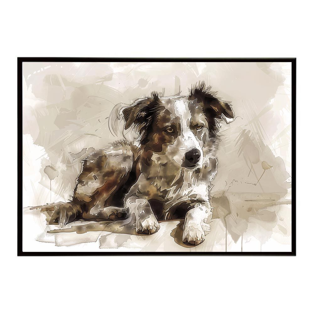 A1サイズ（約59x84cm）】【lh-poster-7562】犬 ドッグ 愛犬 水彩画