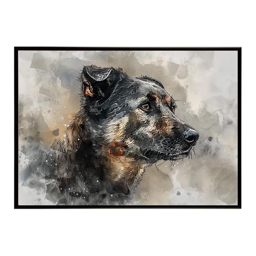 B4サイズ（約25x36cm）】【lh-poster-7590】犬 ドッグ 愛犬 水彩画