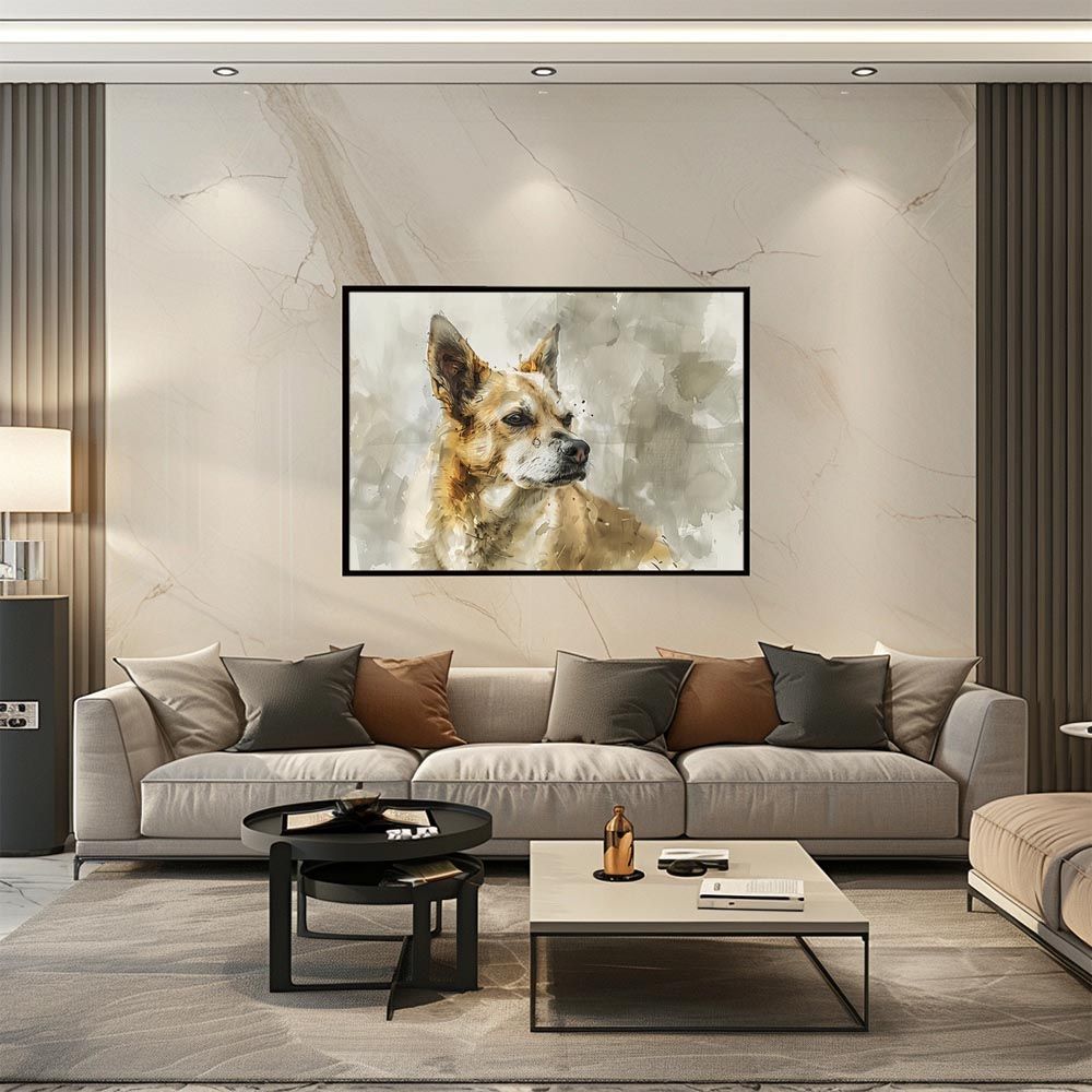 A1サイズ（約59x84cm）】【lh-poster-7591】犬 ドッグ 愛犬 水彩画